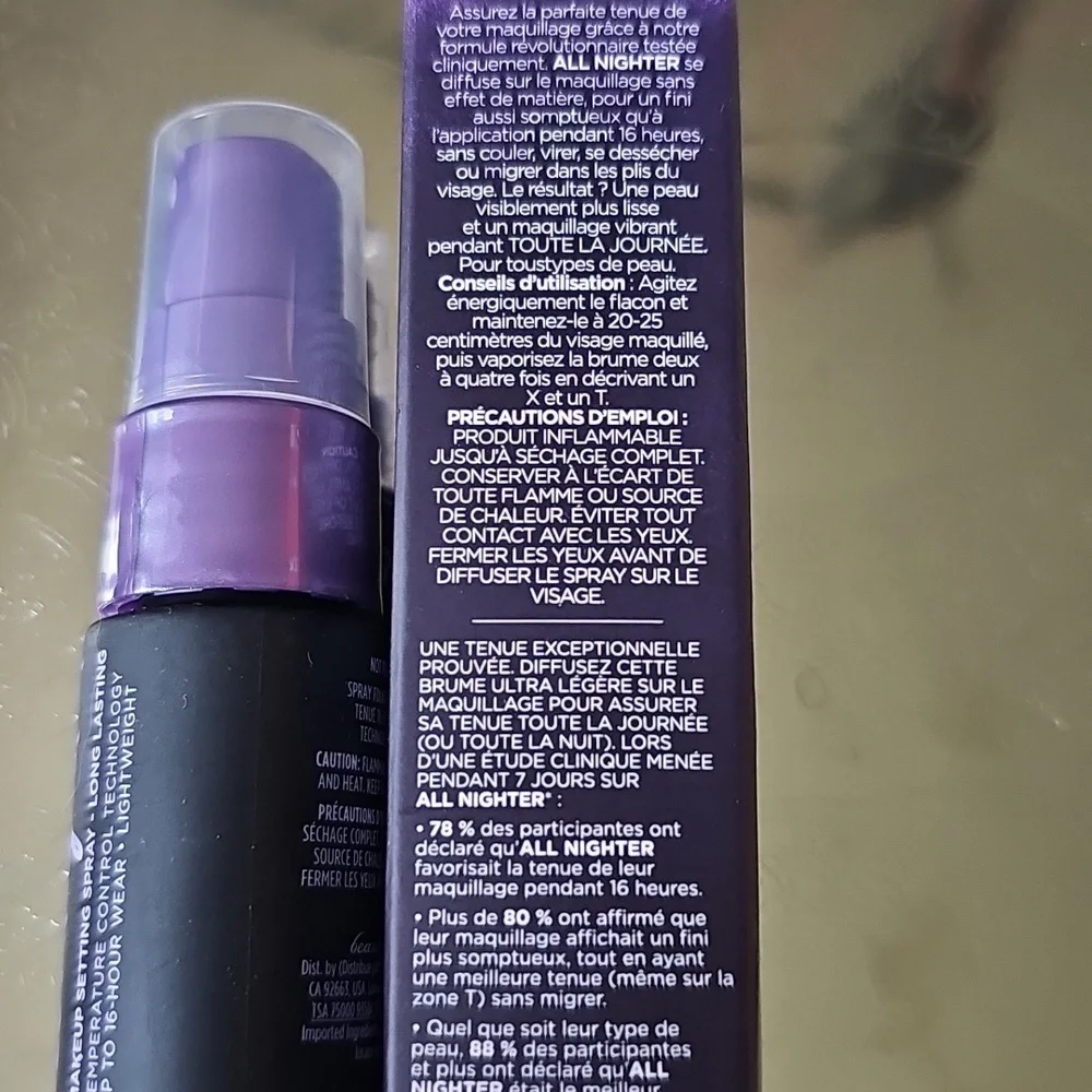 NIB Urban Decay All Nighter Makeup Setting Spray Deluxe Travel Purse Size